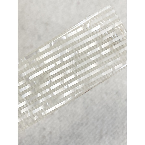 Irridescent shimmery white stripe Made in France Barrette - Picture 5 of 5